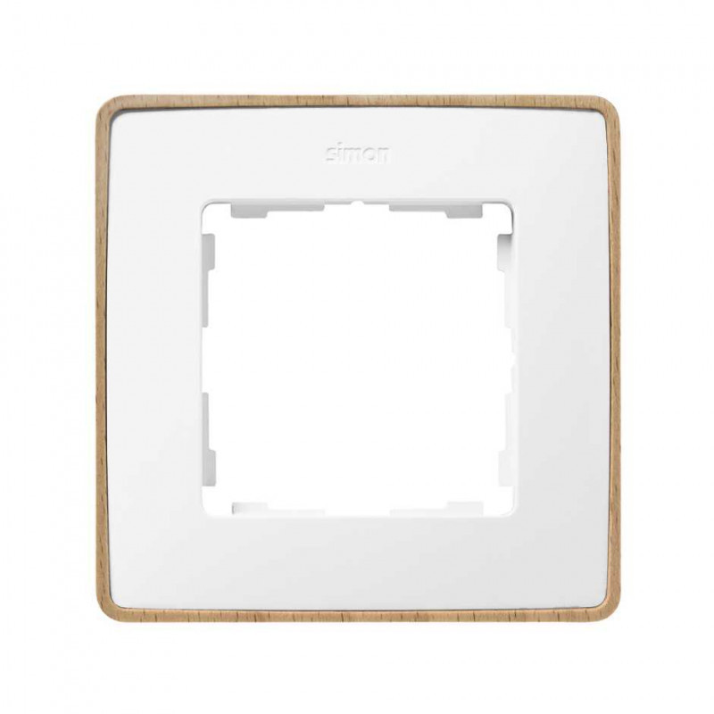 Marco de 1 a 4 elementos blanco base madera SIMON 82 Detail Madera natural SIM8201610-270