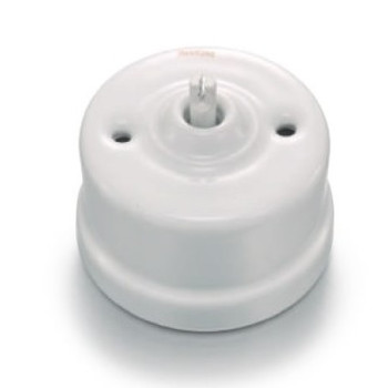 INTERRUPTOR BIPOLAR DE PORCELANA BLANCA MANECILLA HAYA COLOR  MIEL FONTINI