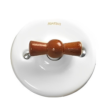 DOBLE PULSADOR ROTATIVO DE PORCELANA BLANCA