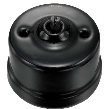 DOBLE PULSADOR ROTATIVO DE PORCELANA NEGRA