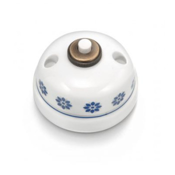 PULSADOR PARA TIMBRE PORCELANA DECOR AZUL/PLATA 30310612