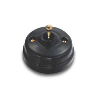 Interruptor-conmutador Negro manecilla Dorado Brillo FONTINI DIMBLER FON60308332
