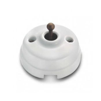 Interruptor bipolar Blanco manecilla Latón Envejecido FONTINI DIMBLER FON60314452