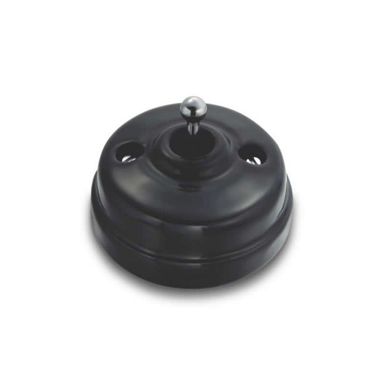 Interruptor bipolar Negro manecilla Cromo Brillo FONTINI DIMBLER FON60314342