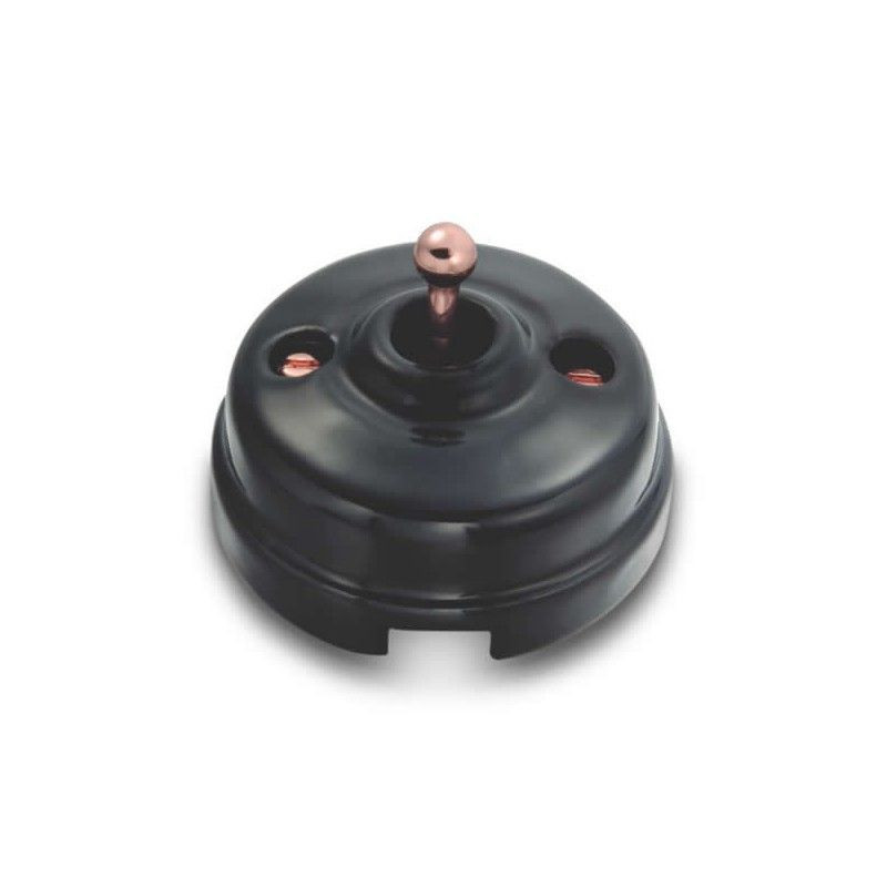 Pulsador toggle Negro manecilla Cobre Brillo FONTINI DIMBLER FON60312222