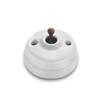 Pulsador toggle Blanco manecilla Laton Envejecido FONTINI DIMBLER FON60312652