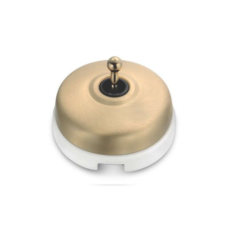 Interruptor bipolar Dorado con base Blanco FONTINI DIMBLER FON60314522