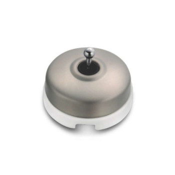 Interruptor bipolar Niquel Satinado con base Blanco FONTINI DIMBLER FON60314512