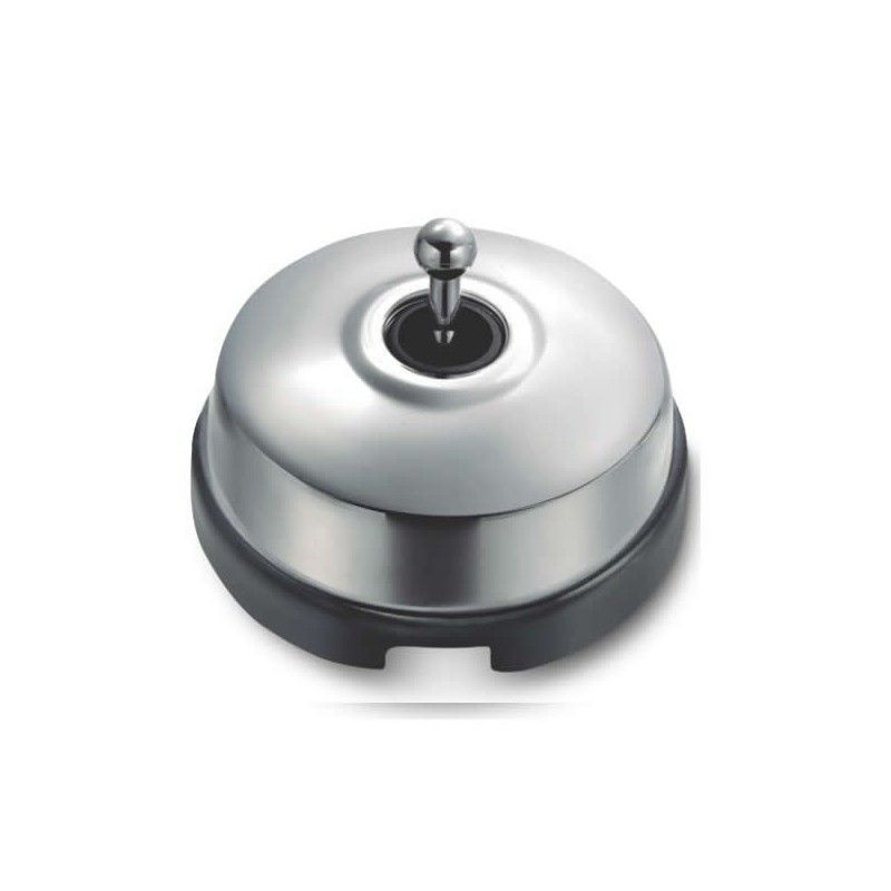 Interruptor bipolar Cromo con base Negro FONTINI DIMBLER FON60314772