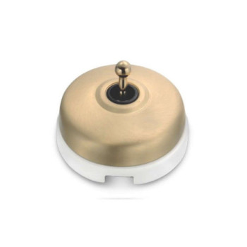 Pulsador de manecilla Dorado con base Blanco FONTINI DIMBLER FON60312522