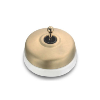 Pulsador de manecilla Dorado con base Blanco FONTINI DIMBLER FON60312592