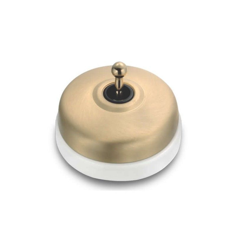 Pulsador de manecilla Dorado con base Blanco FONTINI DIMBLER FON60312592