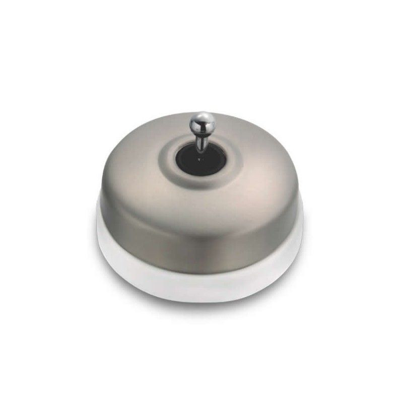 Pulsador de manecilla Niquel Satinado con base Blanco FONTINI DIMBLER FON60312562