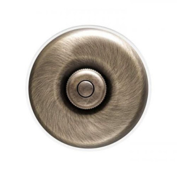 Pulsador de boton Laton Envejecido con base Blanco FONTINI DIMBLER FON60310702
