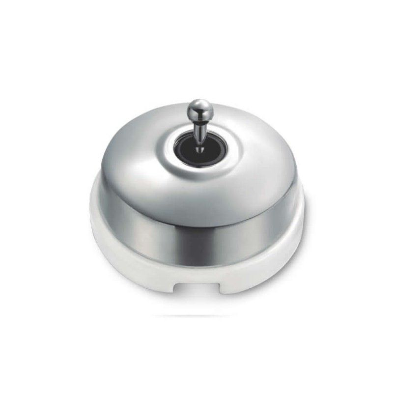 Interruptor bipolar Cromo con base Blanco FONTINI DIMBLER FON60314812