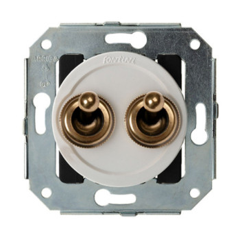 Doble interruptor Blanco manecilla Patine FONTINI VENEZIA FON65300592