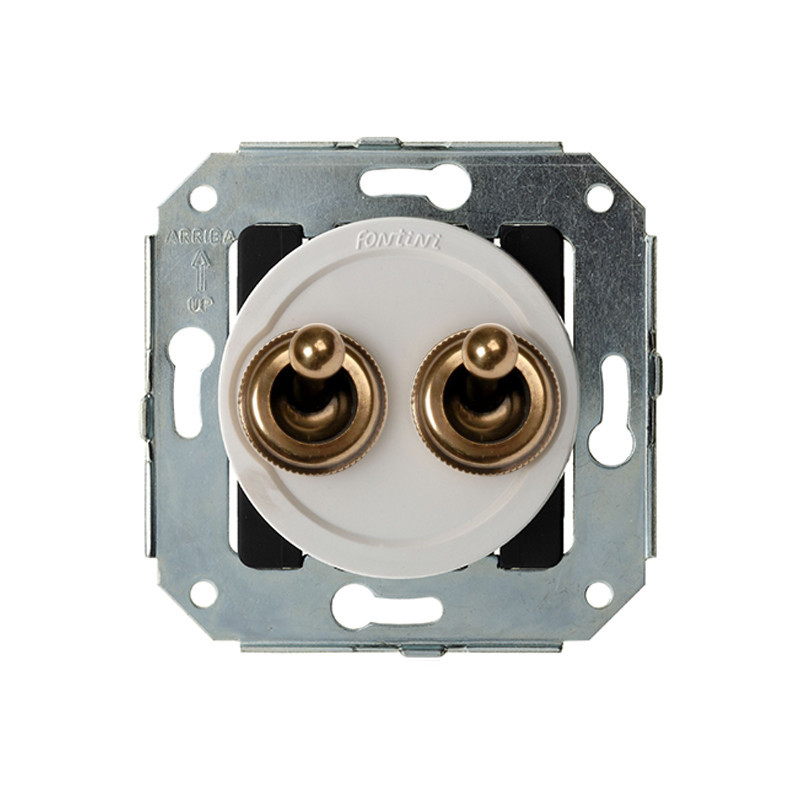 Doble interruptor Blanco manecilla Patine FONTINI VENEZIA FON65300592