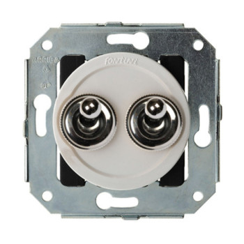 Doble interruptor Blanco manecilla Cromo Brillo FONTINI VENEZIA FON65300262