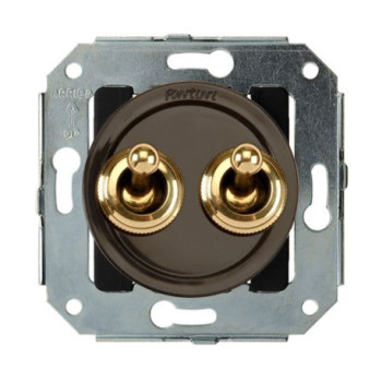 Doble interruptor Marron manecilla Dorado FONTINI VENEZIA FON65300542