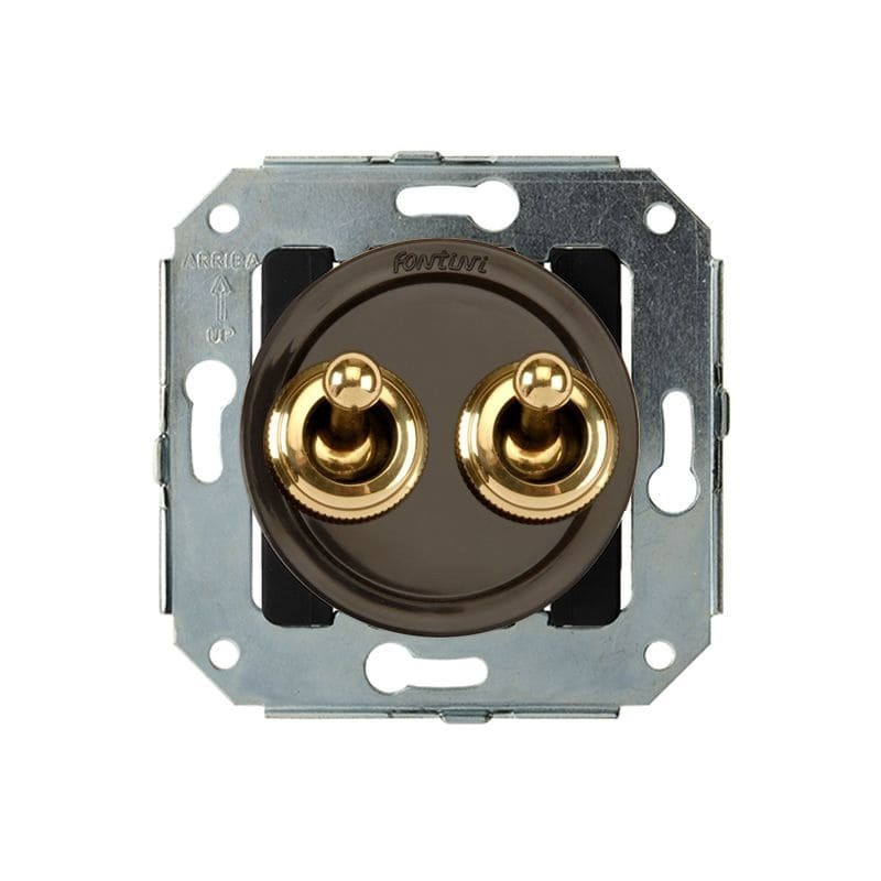 Doble interruptor Marron manecilla Dorado FONTINI VENEZIA FON65300542
