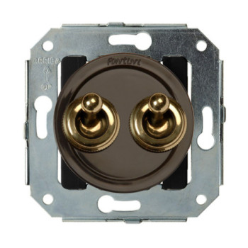 Doble interruptor Marron manecilla Patine FONTINI VENEZIA FON65300572