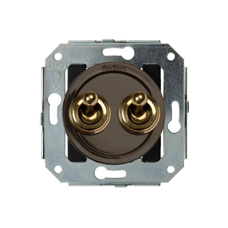 Doble interruptor Marron manecilla Patine FONTINI VENEZIA FON65300572
