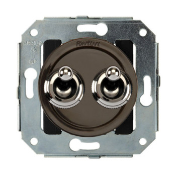 Doble interruptor Marron manecilla Cromo Brillo FONTINI VENEZIA FON65300522