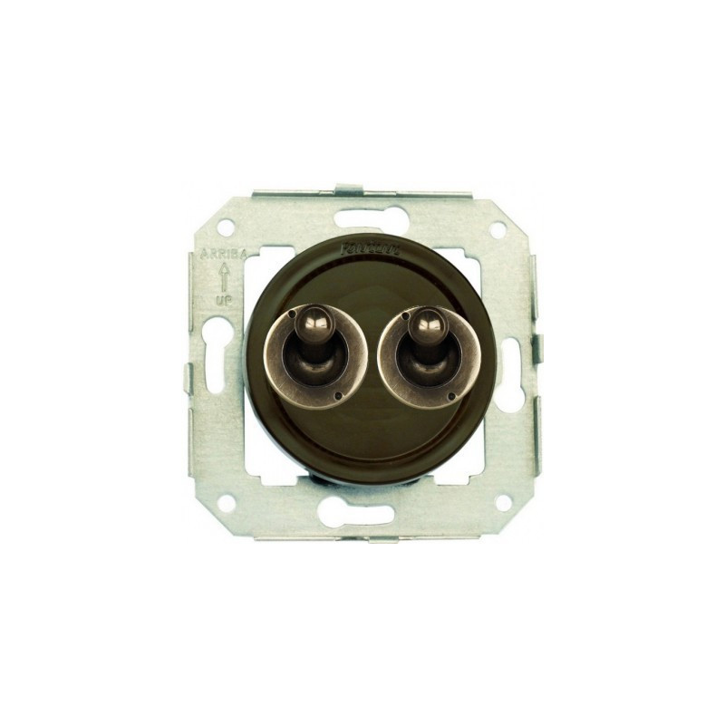 Doble Pulsador Marron para persianas manecilla Patine FONTINI VENEZIA FON65342572