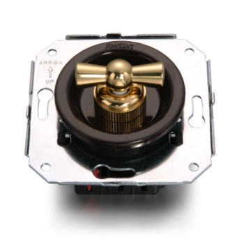 Doble interruptor Marron manecilla Dorado FONTINI VENEZIA FON35300542