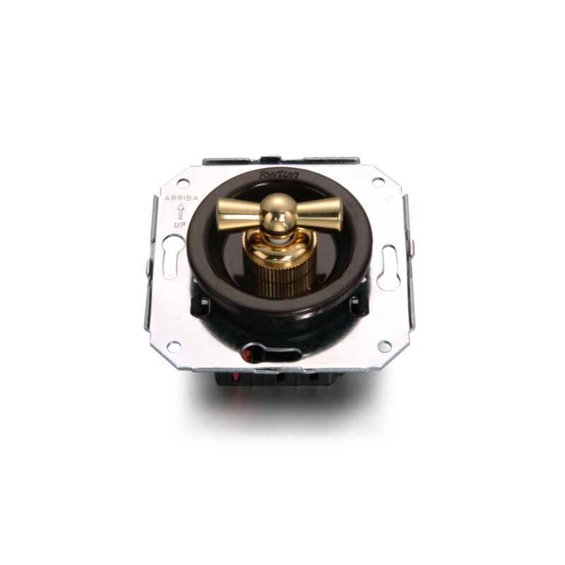 Doble interruptor Marron manecilla Dorado FONTINI VENEZIA FON35300542