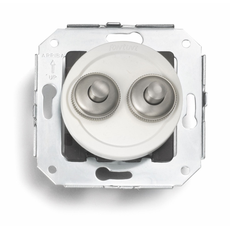 Pulsador Blanco empotrado con boton Niquel FONTINI VENEZIA FON35343252