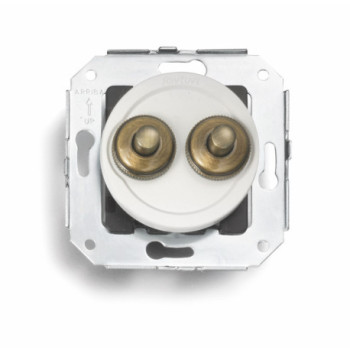 Doble Pulsador Blanco empotrado con boton Patine FONTINI VENEZIA FON35343592