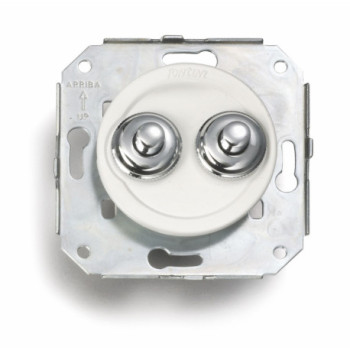 Doble Pulsador Blanco con boton Cromo Brillo FONTINI VENEZIA FON35343262