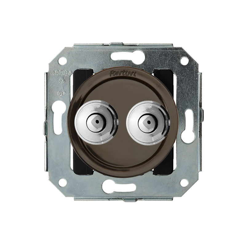 Doble Pulsador Marron con boton Cromo Brillo FONTINI VENEZIA FON35343582