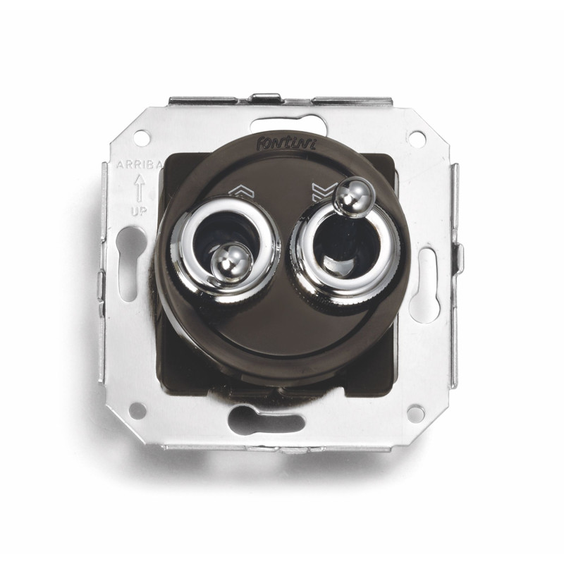 Doble Pulsador Marron para persianas manecilla Cromo FONTINI VENEZIA FON65342522