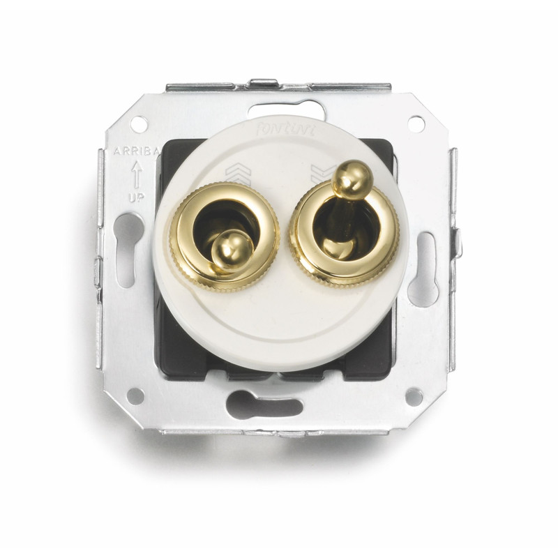 Doble Pulsador Blanco para persianas manecilla Dorado FONTINI VENEZIA FON65342302