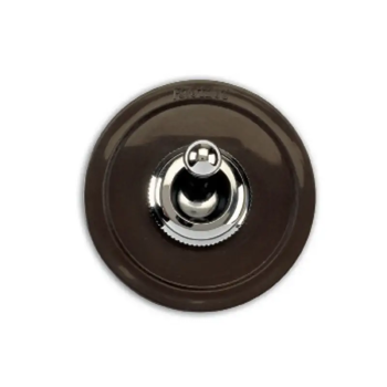 Doble Pulsador Marron de manecilla Cromo Brillo