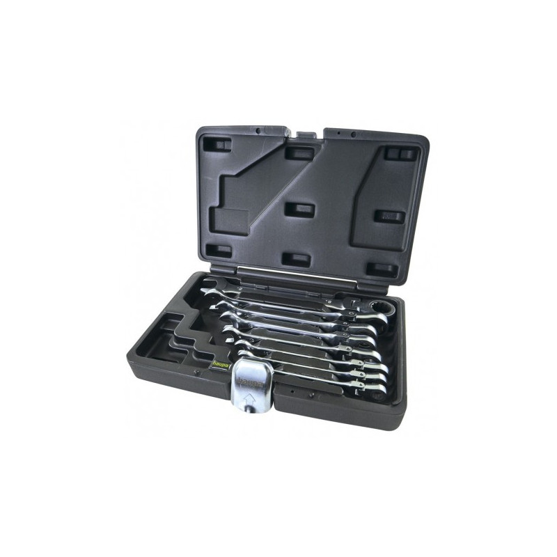 Juego llave fija anular poligonal con carraca articulada Flex (8u) HAU110902