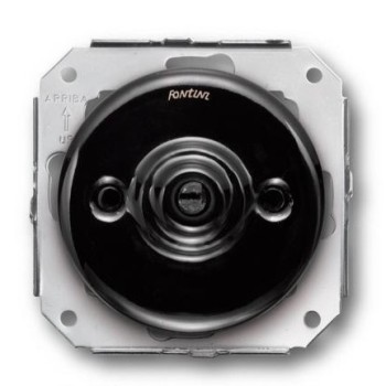 FONTINI 31306272 INTERRUPTOR SENCILLO DE PORCELANA NEGRA. MANETA PORCELANA NEGRA