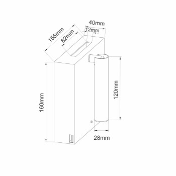 Aplique de pared Sweet negro 4W