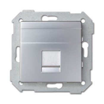 Tapa informática SIMON 82 RJ45 universal aluminio mate
