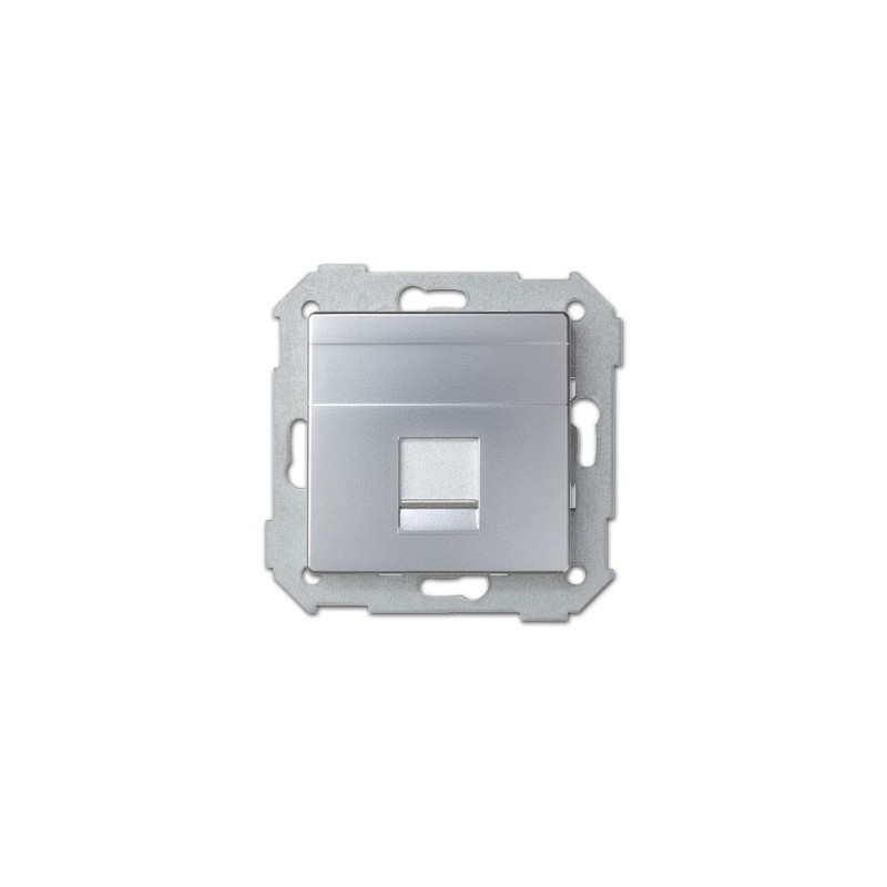 Tapa informática SIMON 82 RJ45 universal aluminio mate