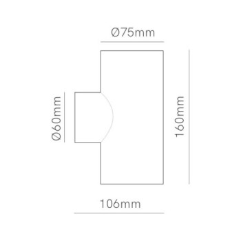 Aplique de pared ONE WALL DUAL GU10 160mm Blanco BENEITO FAURE