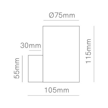 Aplique de pared ZIO WALL GU10 115mm Blanco BENEITO FAURE