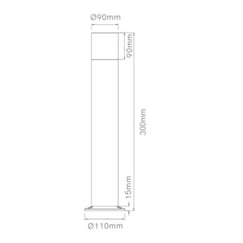 Foco exterior TURA 30cm 12W Blanco BENEITO FAURE