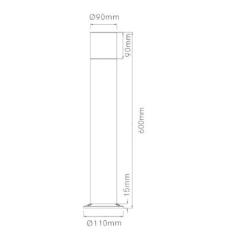 Foco exterior TURA 60cm 12W Corten BENEITO FAURE