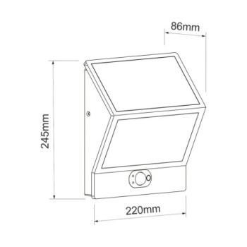 Aplique de pared solar EGNA 3W Negro BENEITO FAURE