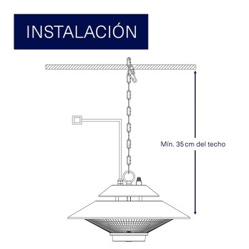 Calefactor infrarrojo halogeno colgante IFT-1500 GABARRON