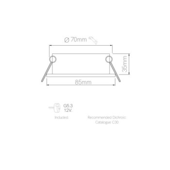 Foco LED empotrable ROK IP65 G5.4 Negro BENEITO FAURE