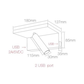 Aplique de pared BEAM decorativo 5W Blanco BENEITO FAURE
